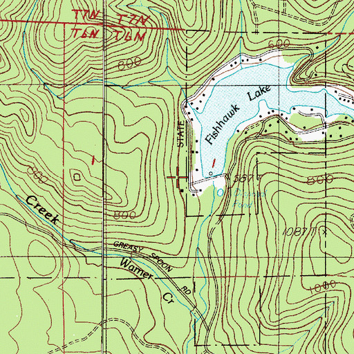 Topographic Map of Mist - Birkenfeld Rural Fire Protection District Fishhawk Lake Station, OR