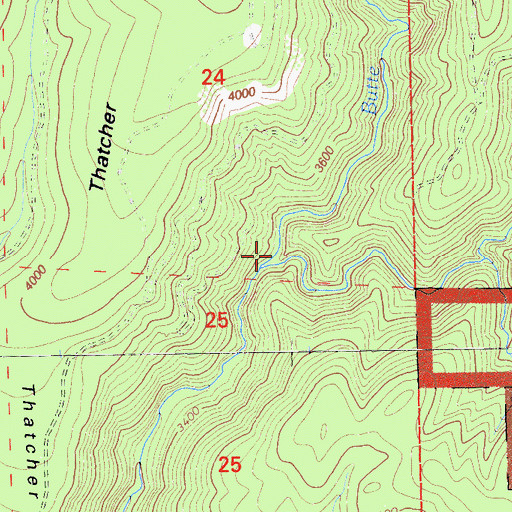 Topographic Map of Bull Creek, CA