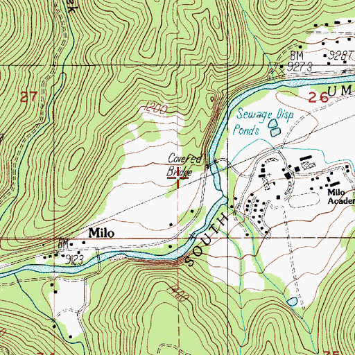 Topographic Map of Milo Rural Fire Protection District, OR