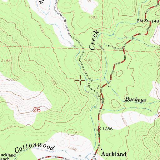 Topographic Map of Bull Creek, CA