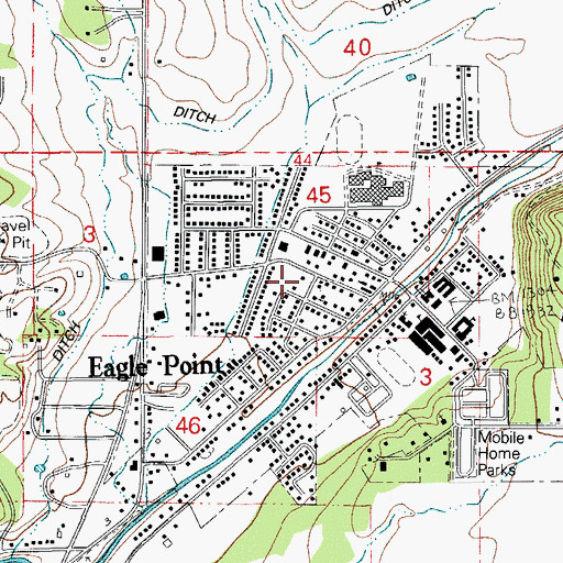 Topographic Map of Jackson County Fire District 3 Eagle Point Station, OR