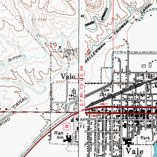 Topographic Map of Vale Fire and Ambulance, OR