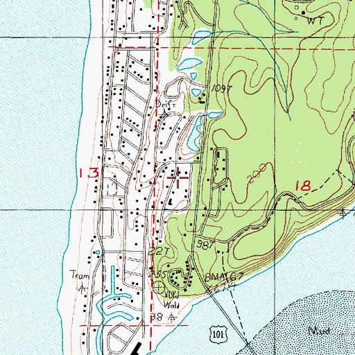 Topographic Map of Seal Rock Rural Fire Protection District Bayshore Station, OR
