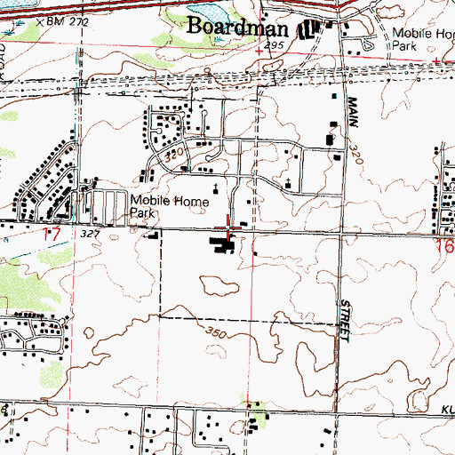 Topographic Map of Boardman Rural Fire Protection District Station 1, OR