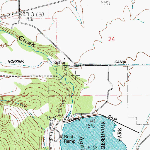 Topographic Map of Jackson County Fire District 3 Agate Lake Station, OR