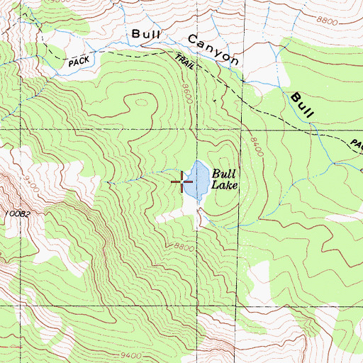 Topographic Map of Bull Lake, CA