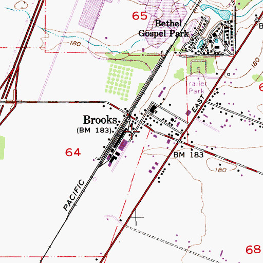 Topographic Map of Chemeketa - Brooks Regional Training Center, OR