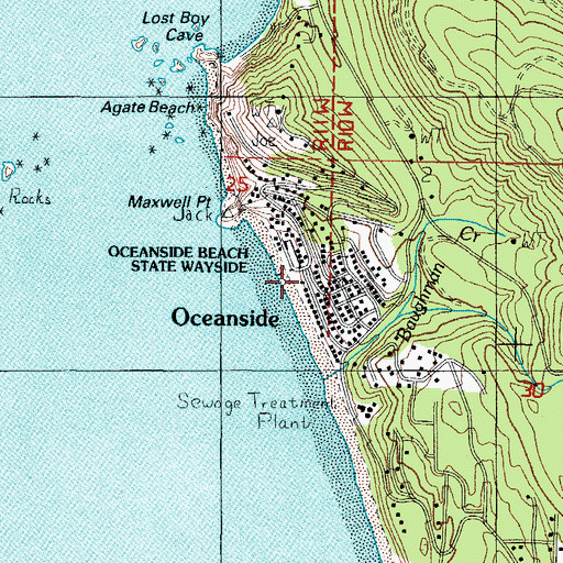 Topographic Map of Netarts - Oceanside Rural Fire Protection District Station 62, OR