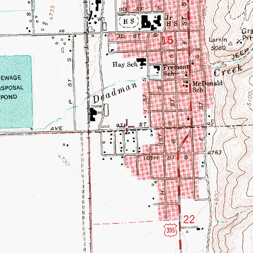 Topographic Map of Fremont Winema National Forest Fire Center, OR