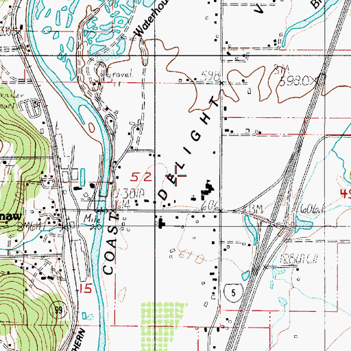 Topographic Map of South Lane County Fire and Rescue Station 2 - 2, OR
