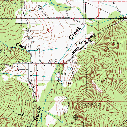 Topographic Map of South Lane County Fire and Rescue Station 2 - 4, OR