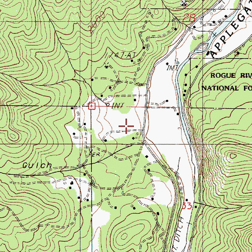 Topographic Map of Applegate Valley Rural Fire Protection District 9 Station 2, OR