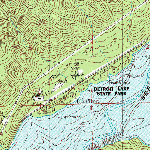 Topographic Map of United States Forest Service Detroit Ranger District, OR