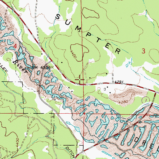 Topographic Map of Powder River - Mosquito Flat North Rural Fire Protection District, OR