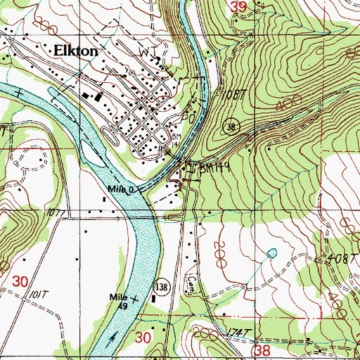Topographic Map of Elkton Rural Fire Protection District, OR