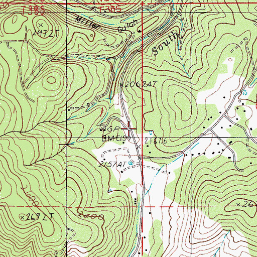 Topographic Map of Applegate Valley Rural Fire Protection District 9 Station 5, OR