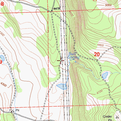 Topographic Map of Bull Spring, CA