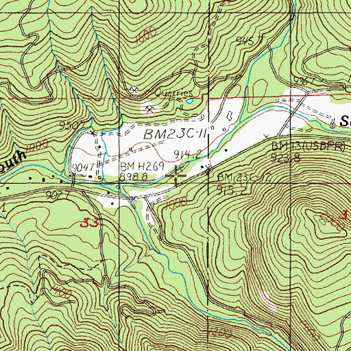Topographic Map of Sweet Home Fire and Ambulance District Station 24, OR