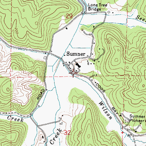Topographic Map of Sumner Rural Fire Protection District Station 1, OR