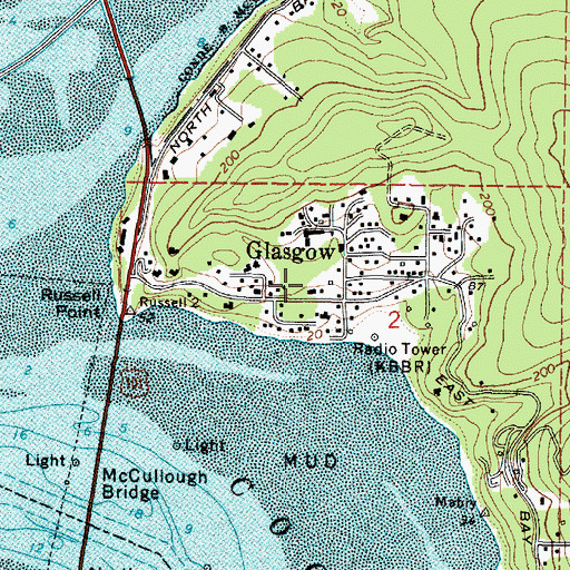 Topographic Map of North Bay Rural Fire Protection District, OR
