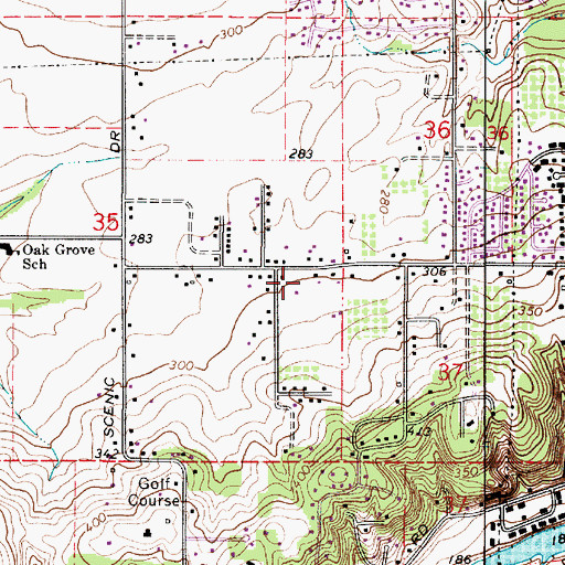 Topographic Map of Albany Fire Department Station 4, OR