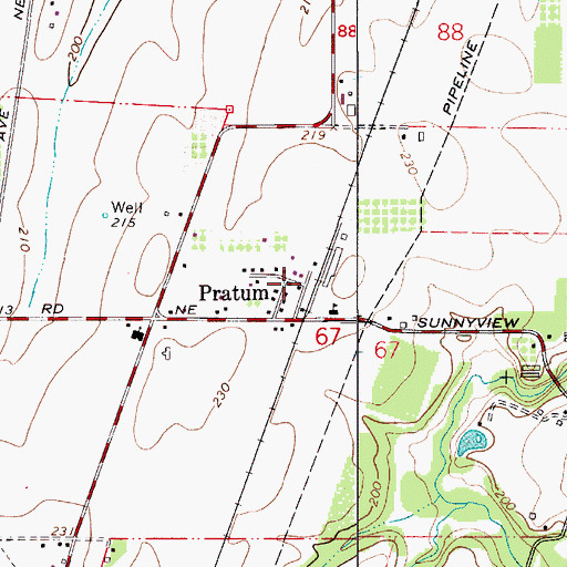 Topographic Map of Marion County Fire District 1 Station 3 Pratum, OR