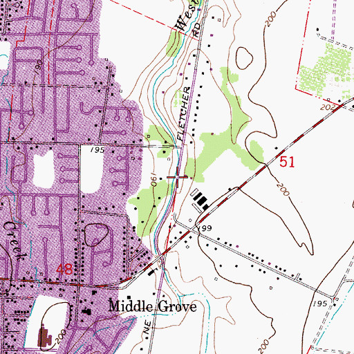 Topographic Map of Marion County Fire District 1 Station 2 Middle Grove, OR