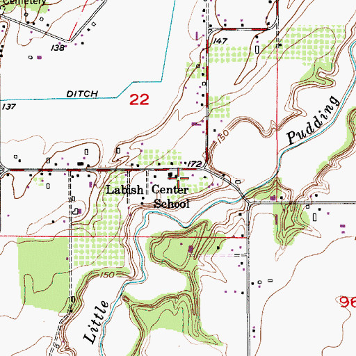 Topographic Map of Marion County Fire District 1 Station 7 Labish Center, OR