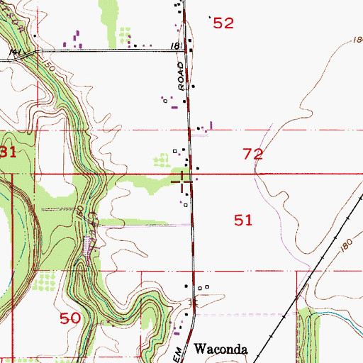Topographic Map of Woodburn Rural Fire Protection District Station 24 Waconda, OR
