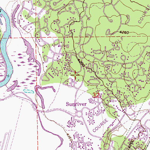 Topographic Map of Sunriver Fire Department, OR