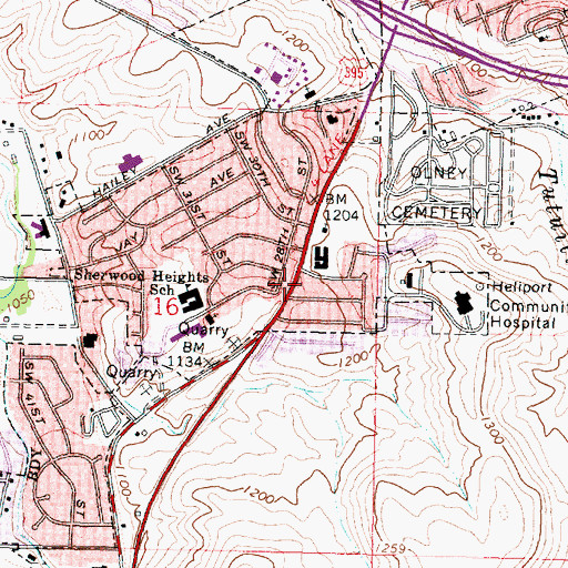 Topographic Map of Pendleton City Fire and Ambulance Station 2, OR