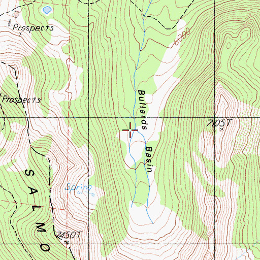 Topographic Map of Bullards Basin, CA