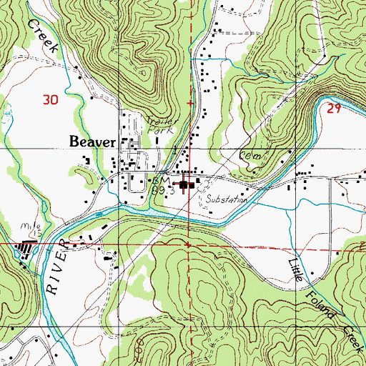 Topographic Map of Nestucca Rural Fire Protection District Station 83 Beaver, OR