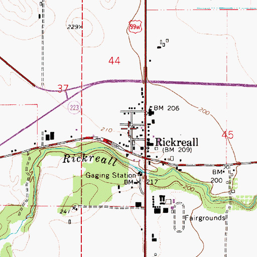Topographic Map of Southwest Polk County Rural Fire Protection District Station 130, OR