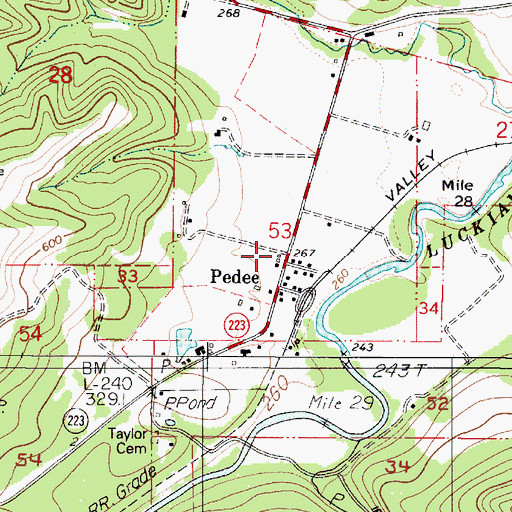 Topographic Map of Polk County Fire District 1 Station 70 Pedee, OR
