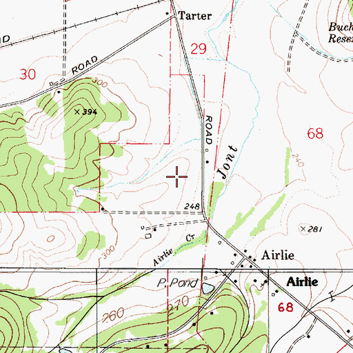 Topographic Map of Polk County Fire District 1 Station 80, OR
