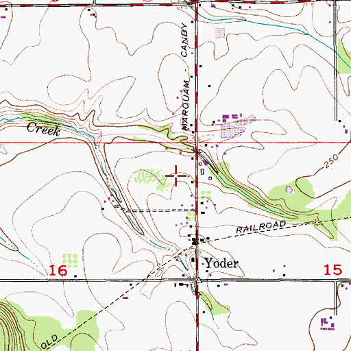 Topographic Map of Monitor Rural Fire Protection District Number 73 Yoder Station, OR