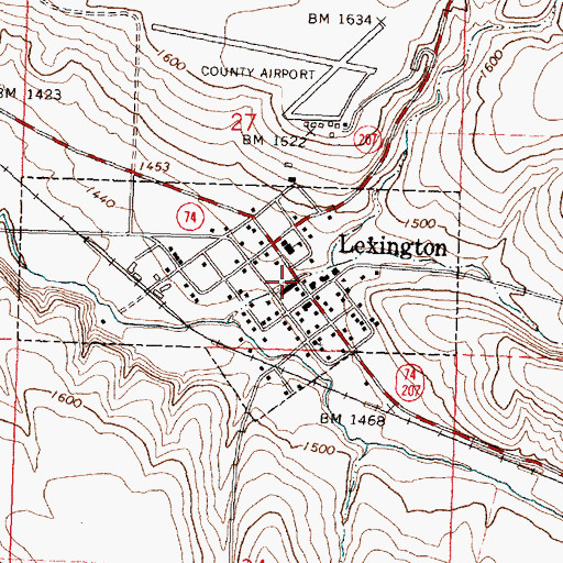 Topographic Map of Lexington Volunteer Fire Department, OR