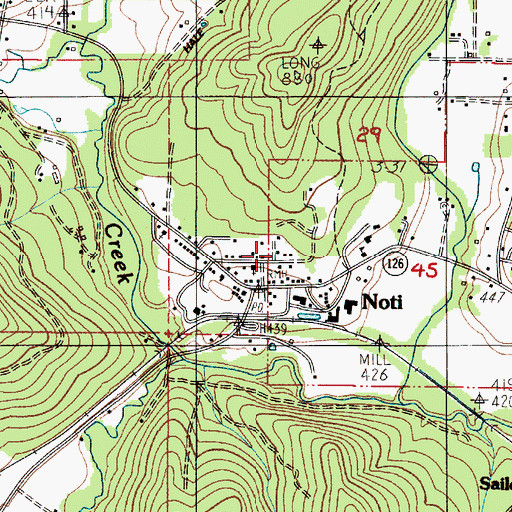 Topographic Map of Lane County Fire District 1 Station 104, OR