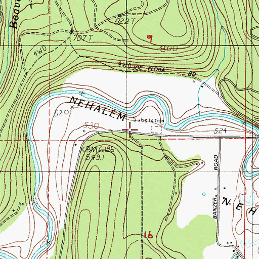 Topographic Map of Mist - Birkenfeld Rural Fire Protection District, OR