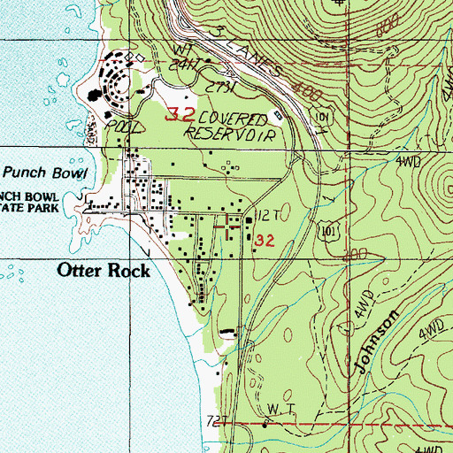 Topographic Map of Depoe Bay Rural Fire Protection District Station 2400 - Otter Rock, OR