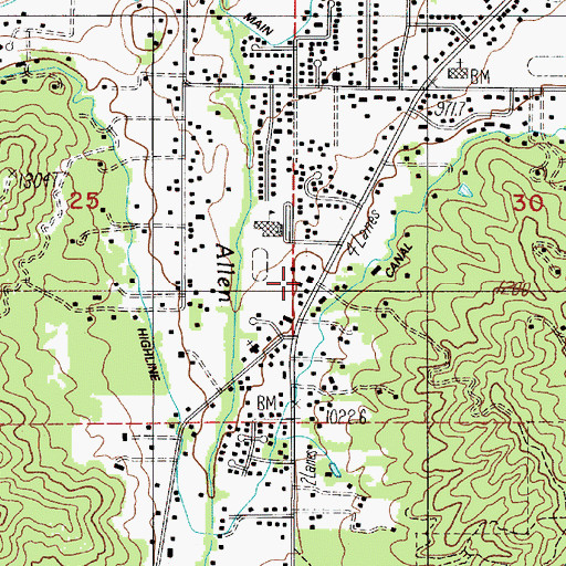 Topographic Map of Rural / Metro Fire Department Station 1, OR