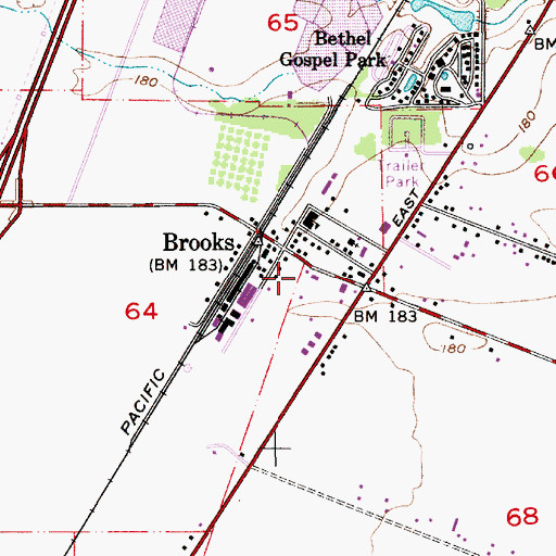 Topographic Map of Marion County Fire District 1 Station 5 Brooks, OR