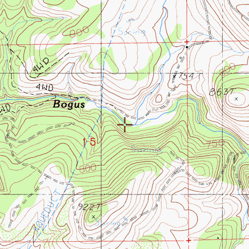 Topographic Map of Bullhead Creek, CA