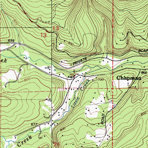 Topographic Map of Scappoose Rural Fire Protection District Chapman, OR