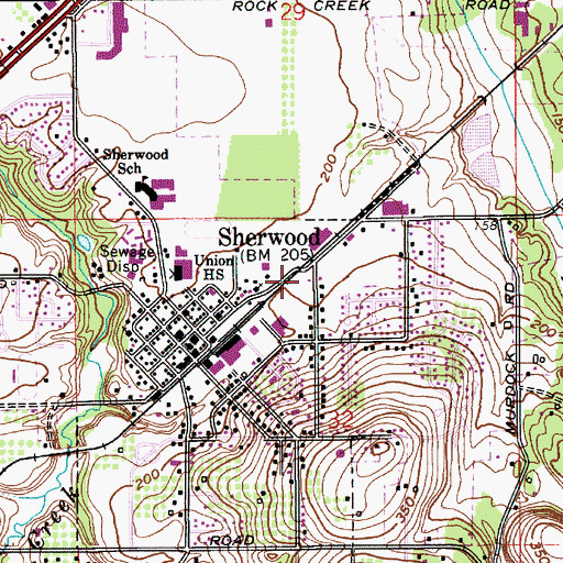 Topographic Map of Tualatin Valley Fire and Rescue Station 33 Sherwood, OR