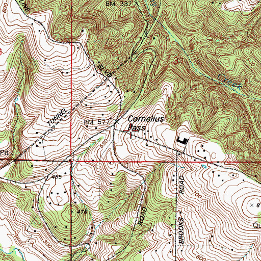 Topographic Map of Tualatin Valley Fire and Rescue Station 368, OR