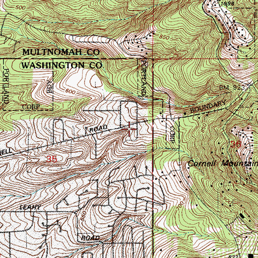 Topographic Map of Tualatin Valley Fire and Rescue Station 60, OR