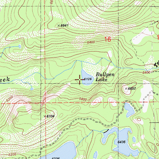Topographic Map of Bullpen Lake, CA