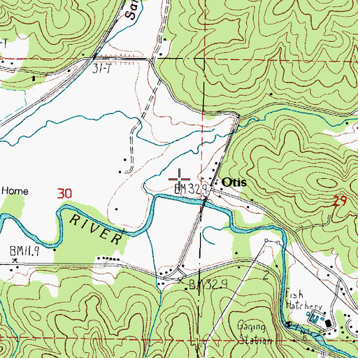 Topographic Map of North Lincoln Fire and Rescue District 1 Station 1300 Otis, OR